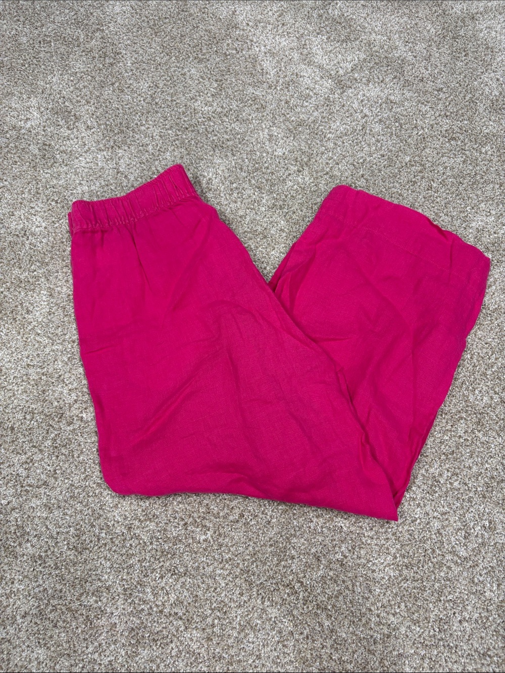Tahari essentials hot pink linen pants size medium